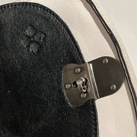 Patricia Nash leather crossbody purse in a black and white colorblock - Picture 2 of 10